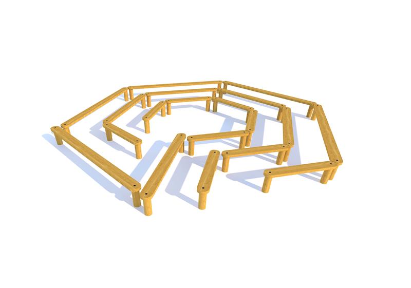 Technical render of a Mega Maze Seating